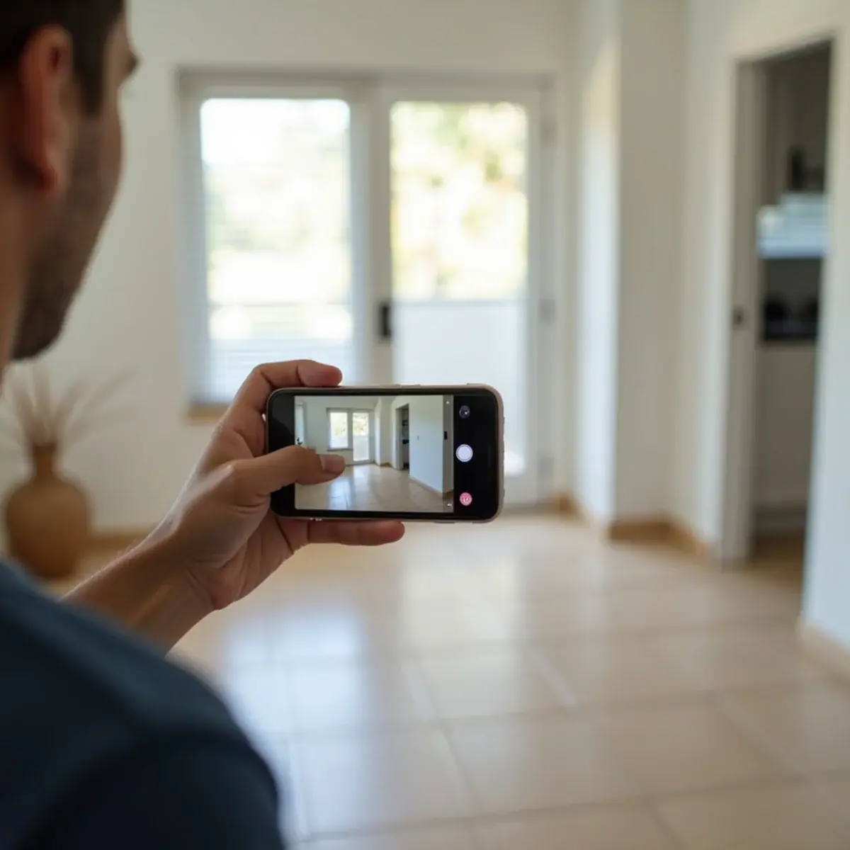 Renter filming a move-out video of an empty apartment in Coral Springs, FL